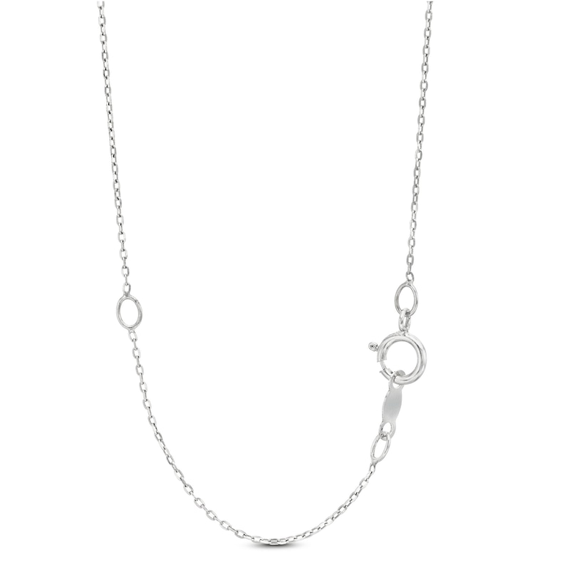 Main Image 2 of Diamond Three-Stone Necklace 1/2 ct tw Round-cut 10K White Gold 18&quot;