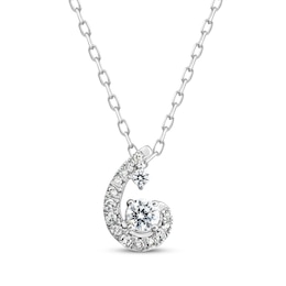 Purest Love Diamond Necklace 1/5 ct tw Round-cut 10K White Gold 18&quot;