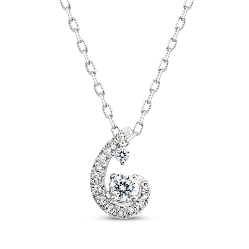 Main Image 1 of Purest Love Diamond Necklace 1/5 ct tw Round-cut 10K White Gold 18&quot;