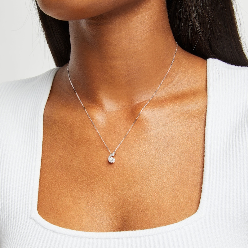 Main Image 2 of Purest Love Diamond Necklace 1/5 ct tw Round-cut 10K White Gold 18&quot;
