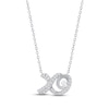 Thumbnail Image 1 of Diamond XO Necklace 1/10 ct tw Round-cut Sterling Silver 18&quot;