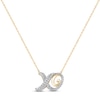 Thumbnail Image 0 of Diamond Xo Necklace 1/3 ct tw Round-cut 10K Yellow Gold 18"
