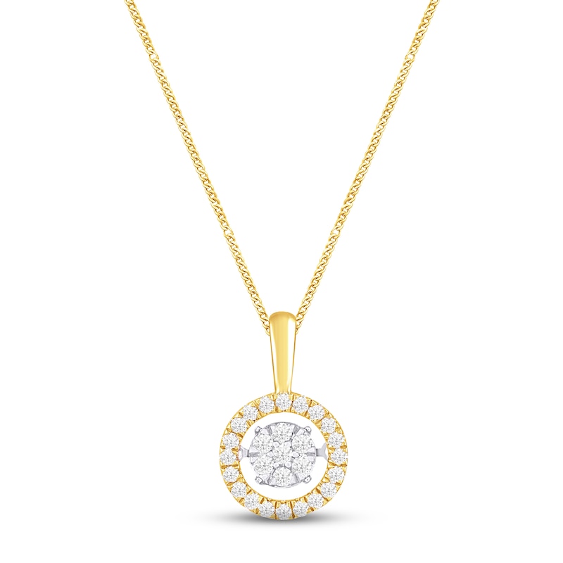 Main Image 1 of Unstoppable Love Diamond Necklace 1/3 ct tw Round-cut 10K Two-Tone Gold 19"