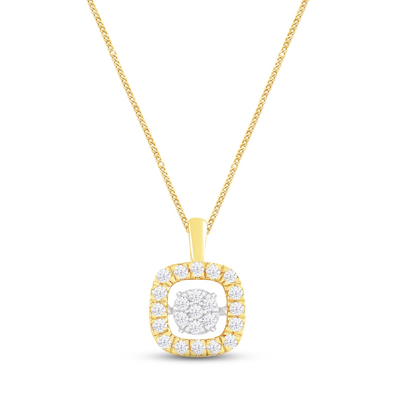 Main Image 1 of Unstoppable Love Diamond Necklace 1/3 ct tw Round-cut 10K Two-Tone Gold 19&quot;
