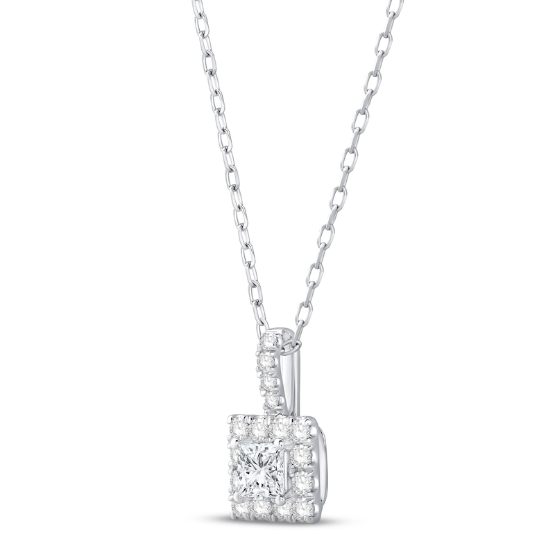 Main Image 2 of Diamond Necklace 1/2 ct tw Princess & Round-cut 10K White Gold 18&quot;