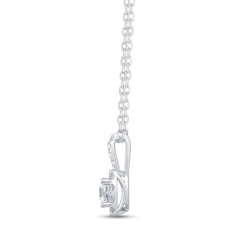 Main Image 3 of Diamond Necklace 1/2 ct tw Princess & Round-cut 10K White Gold 18&quot;