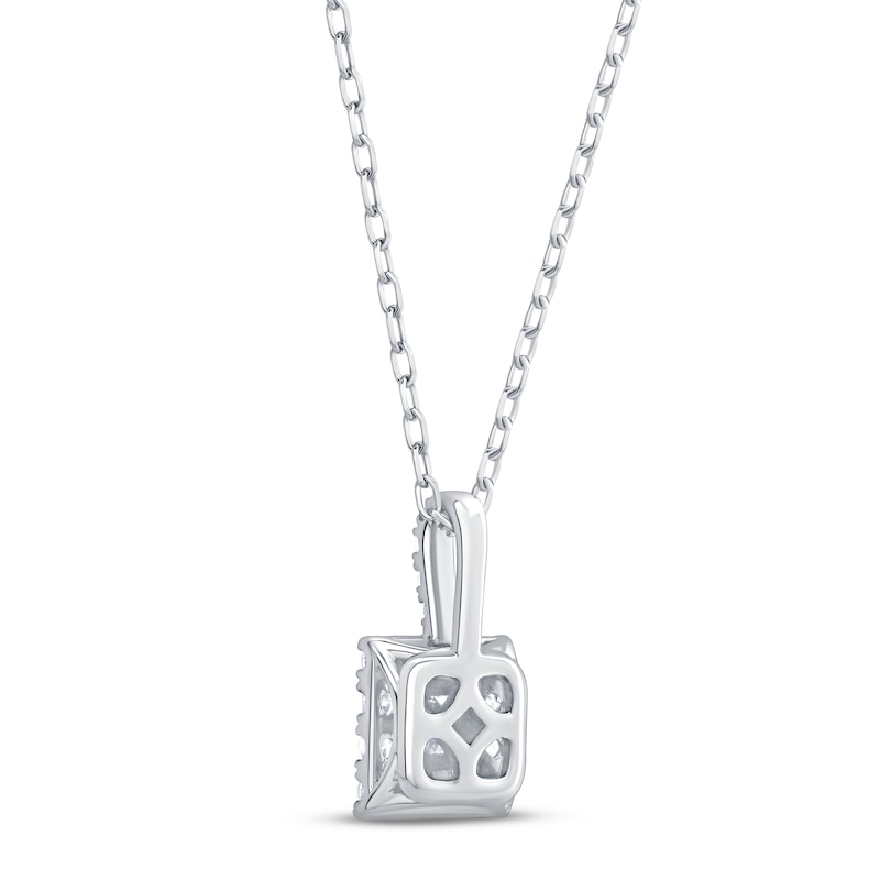 Diamond Necklace 1/2 ct tw Princess & Round-cut 10K White Gold 18"