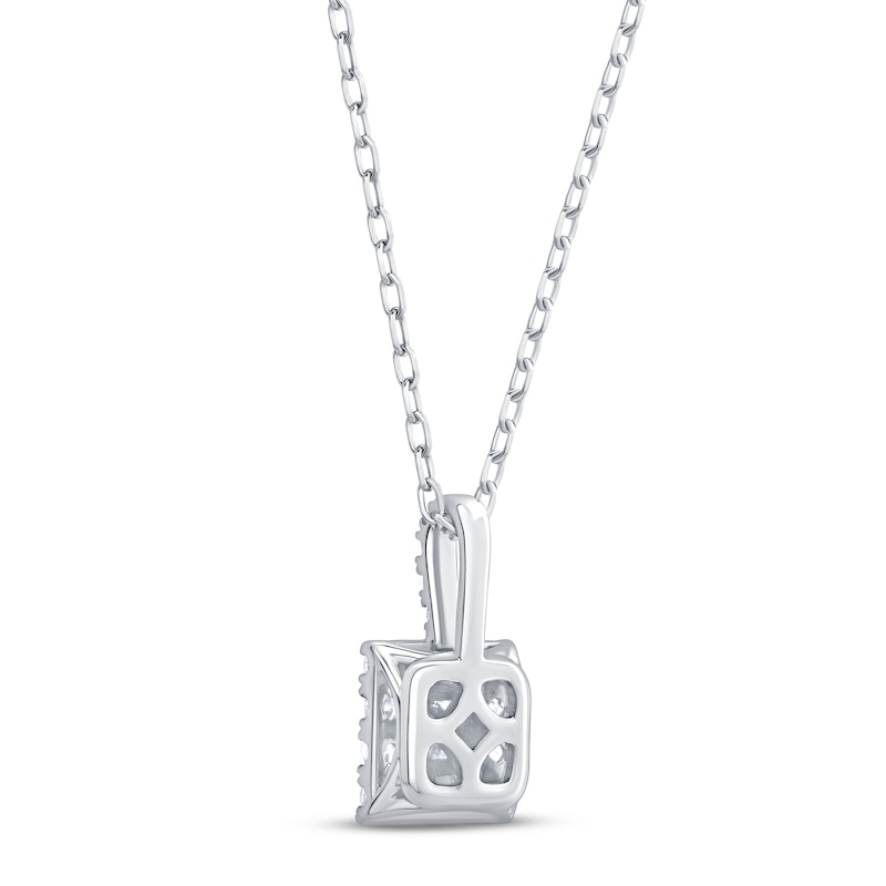 Main Image 4 of Diamond Necklace 1/2 ct tw Princess & Round-cut 10K White Gold 18&quot;