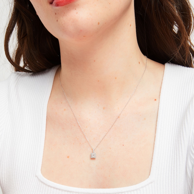 Main Image 6 of Diamond Necklace 1/2 ct tw Princess & Round-cut 10K White Gold 18&quot;