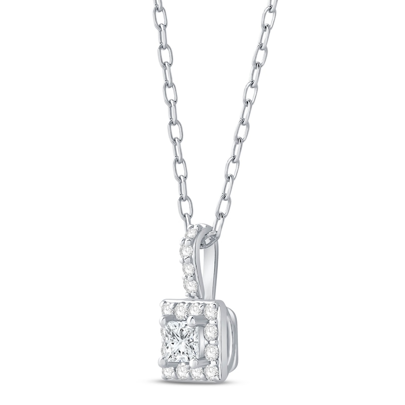 Main Image 2 of Diamond Necklace 1/4 ct tw Princess & Round-cut 10K White Gold 18&quot;