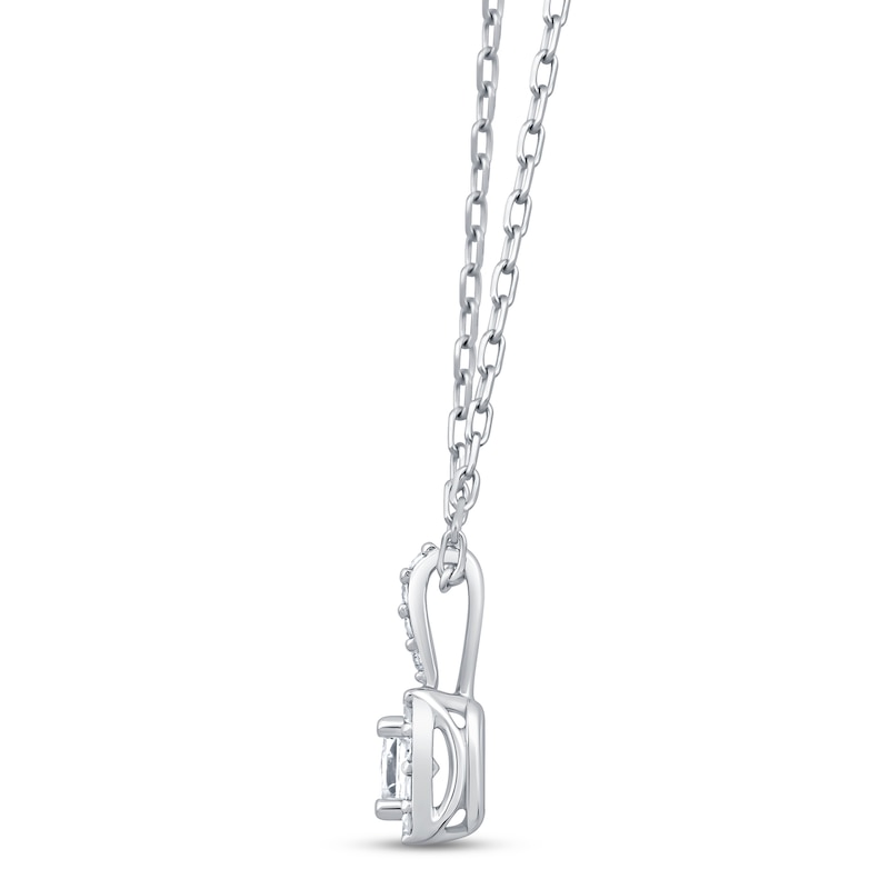 Main Image 3 of Diamond Necklace 1/4 ct tw Princess & Round-cut 10K White Gold 18&quot;