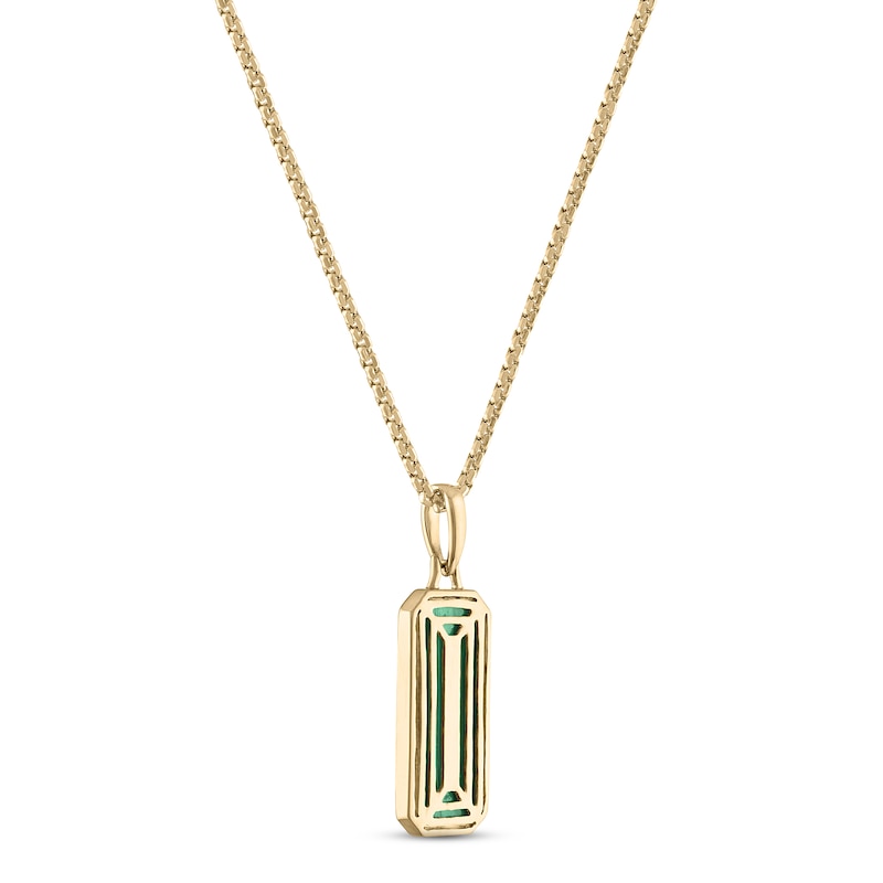Main Image 3 of Men's Malachite Necklace 10K Yellow Gold 22&quot;