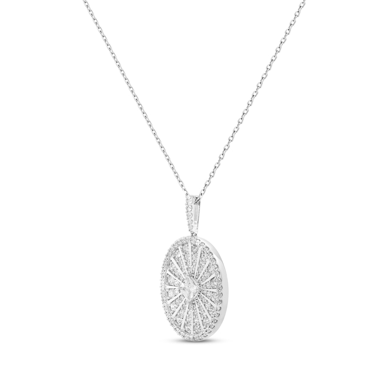 Diamond Necklace 1 ct tw Princess & Round-cut 10K White Gold 18"