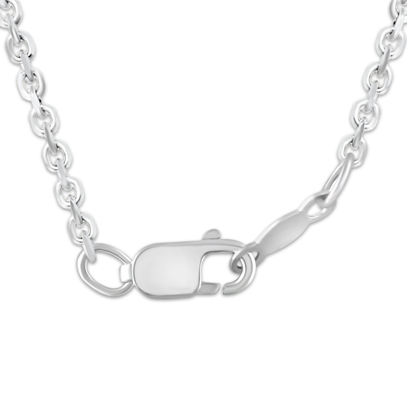 Main Image 5 of Diamond Heart Lock Necklace 1/8 ct tw Round-cut Sterling Silver 18&quot;