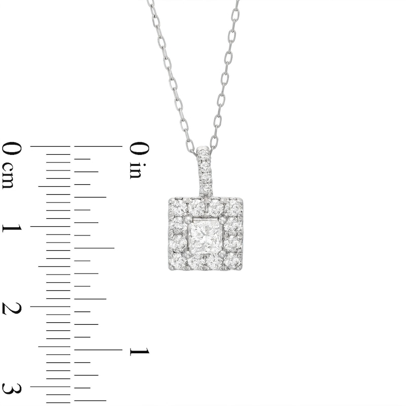 Main Image 2 of Diamond Necklace 1 ct tw Princess & Round-cut 10K White Gold 18&quot;