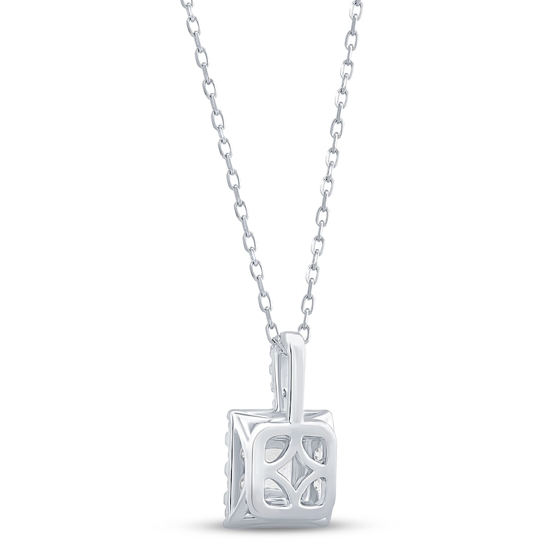 Main Image 4 of Diamond Necklace 1 ct tw Princess & Round-cut 10K White Gold 18&quot;