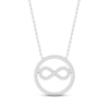 Thumbnail Image 1 of Diamond Infinity Circle Necklace 1/6 ct tw Round-cut Sterling Silver 18&quot;