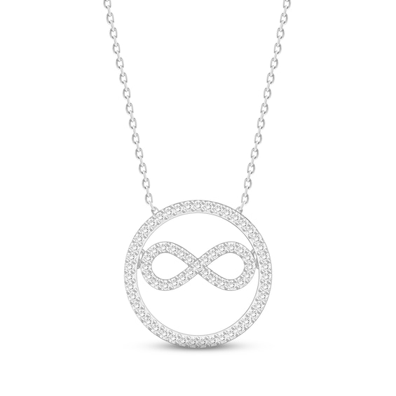 Kay Diamond Infinity Circle Necklace 1/6 ct tw Round-cut Sterling Silver 18"