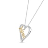 Thumbnail Image 1 of Diamond "Nana" Heart Necklace 1/5 ct tw Round-cut Sterling Silver & 10K Yellow Gold 18"