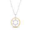 Thumbnail Image 1 of Diamond Star of David Necklace 1/20 ct tw Round-cut Sterling Silver & 10K Yellow Gold 18"