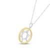 Thumbnail Image 2 of Diamond Star of David Necklace 1/20 ct tw Round-cut Sterling Silver & 10K Yellow Gold 18"