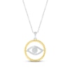 Thumbnail Image 1 of Diamond Evil Eye Necklace 1/10 ct tw Round-cut Sterling Silver & 10K Yellow Gold 18&quot;