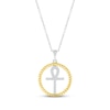 Thumbnail Image 1 of Diamond Ankh Necklace 1/10 ct tw Round-cut Sterling Silver & 10K Yellow Gold 18&quot;