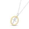 Thumbnail Image 1 of Diamond Ankh Necklace 1/10 ct tw Round-cut Sterling Silver & 10K Yellow Gold 18"
