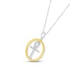 Thumbnail Image 2 of Diamond Ankh Necklace 1/10 ct tw Round-cut Sterling Silver & 10K Yellow Gold 18&quot;