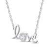Thumbnail Image 2 of Diamond &quot;Love&quot; Necklace 1/15 ct tw Round-cut Sterling Silver 18&quot;