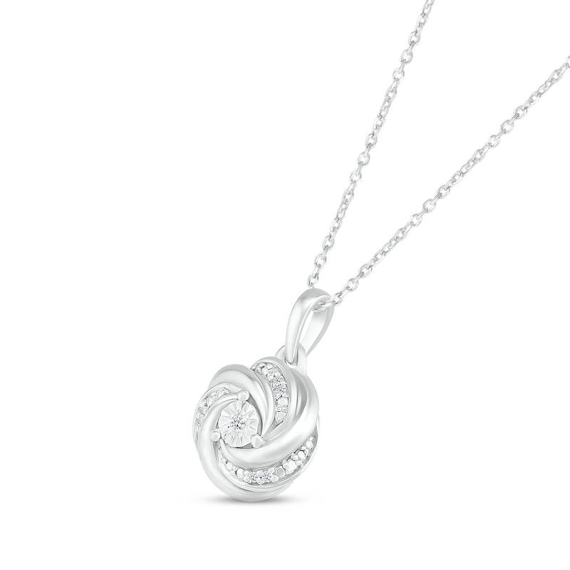 Main Image 2 of Diamond Knot Necklace 10K White Gold 18&quot;
