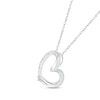 Thumbnail Image 2 of Diamond Tilted Heart Necklace Sterling Silver 18&quot;