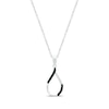 Thumbnail Image 1 of Black Diamond Wishbone Necklace 1/20 ct tw Round-cut Sterling Silver 18&quot;
