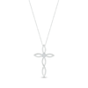 Thumbnail Image 0 of Diamond Twist Cross Necklace 1/20 ct tw Round-cut Sterling Silver 18"