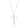 Thumbnail Image 1 of Diamond Twist Cross Necklace 1/20 ct tw Round-cut Sterling Silver 18&quot;