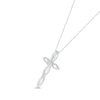 Thumbnail Image 1 of Diamond Twist Cross Necklace 1/20 ct tw Round-cut Sterling Silver 18"