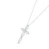 Thumbnail Image 2 of Diamond Twist Cross Necklace 1/20 ct tw Round-cut Sterling Silver 18&quot;