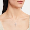 Thumbnail Image 2 of Diamond Twist Cross Necklace 1/20 ct tw Round-cut Sterling Silver 18"