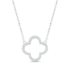 Thumbnail Image 0 of Diamond Open Clover Necklace 1/10 ct tw Sterling Silver 18"