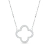 Thumbnail Image 1 of Diamond Open Clover Necklace 1/10 ct tw Sterling Silver 18&quot;
