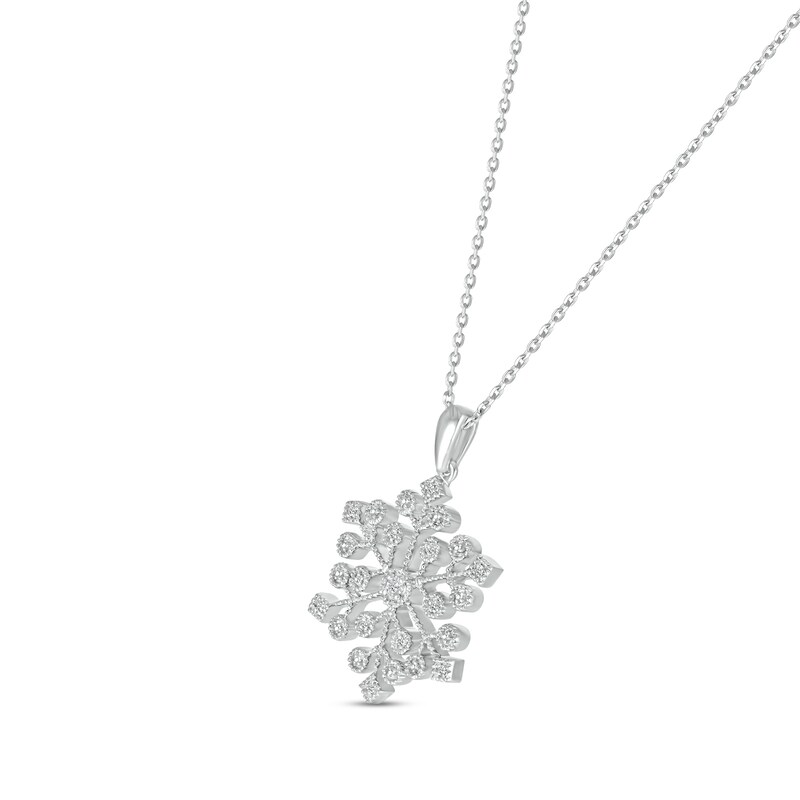 Main Image 2 of Diamond Snowflake Necklace Sterling Silver 18&quot;