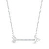 Thumbnail Image 1 of Diamond Horizontal Arrow Necklace Sterling Silver 18"