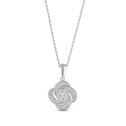 Diamond Swirl Necklace 1/20 ct tw Round-cut 10K White Gold 18"