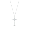 Thumbnail Image 0 of Diamond Cross Necklace 1/20 ct tw Round-cut Sterling Silver 18"