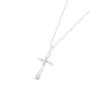 Thumbnail Image 1 of Diamond Cross Necklace 1/20 ct tw Round-cut Sterling Silver 18"