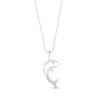 Thumbnail Image 1 of Diamond Dolphin Necklace 1/20 ct tw Round-cut Sterling Silver 18&quot;
