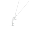 Thumbnail Image 1 of Diamond Dolphin Necklace 1/20 ct tw Round-cut Sterling Silver 18"