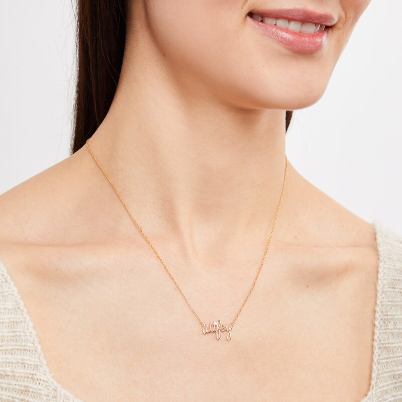 Main Image 3 of Diamond &quot;Wifey&quot; Necklace 10K Yellow Gold 18&quot;