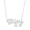 Thumbnail Image 0 of Diamond "Wifey" Necklace 1/8 ct tw Round-cut 10K White Gold 18"