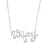 Thumbnail Image 1 of Diamond &quot;Wifey&quot; Necklace 1/8 ct tw Round-cut 10K White Gold 18&quot;